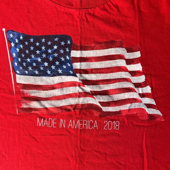 Made In The USA Men’s Short T-shirt size XL (46-48), Red, American Flag - Picture 5 of 7